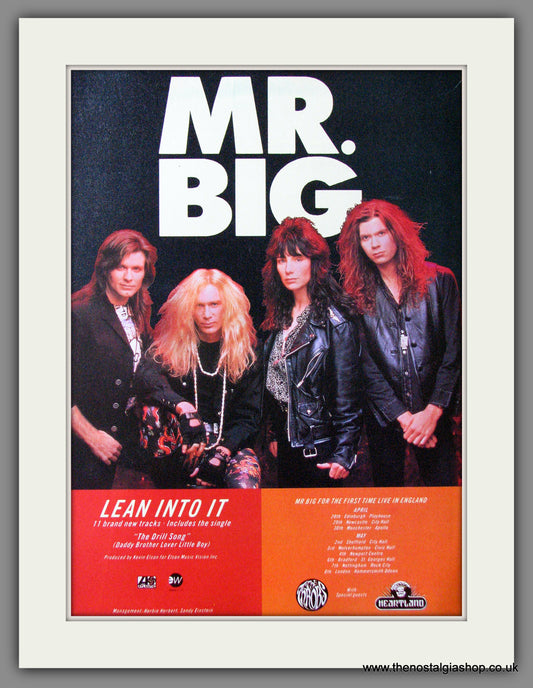 Mr Big. Lean Into It. Debut UK Tour Dates. 1991 Original Advert (ref AD54061)