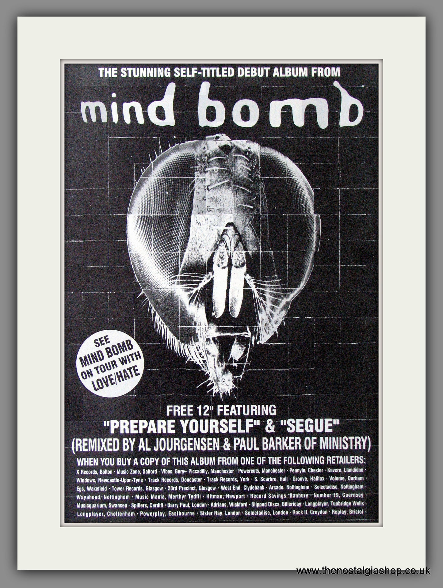 Mind Bomb. Debut Album. 1993 Original Advert (ref AD54062)