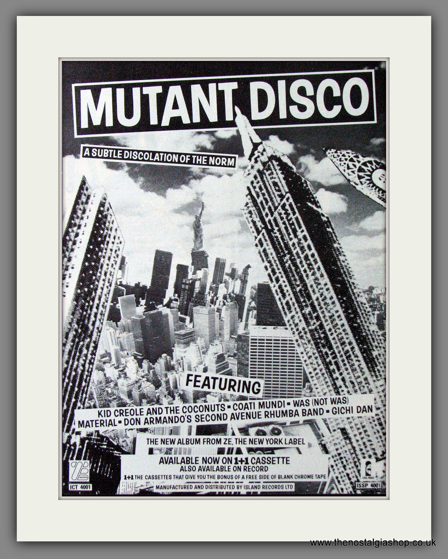Mutant Disco. 1987 Original Advert (ref AD54094)