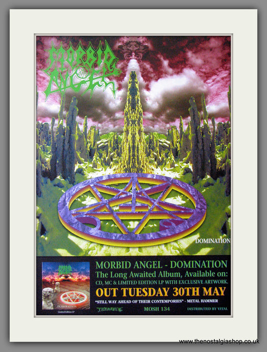 Morbid Angel. Domination. 1995 Original Advert (ref AD54097)