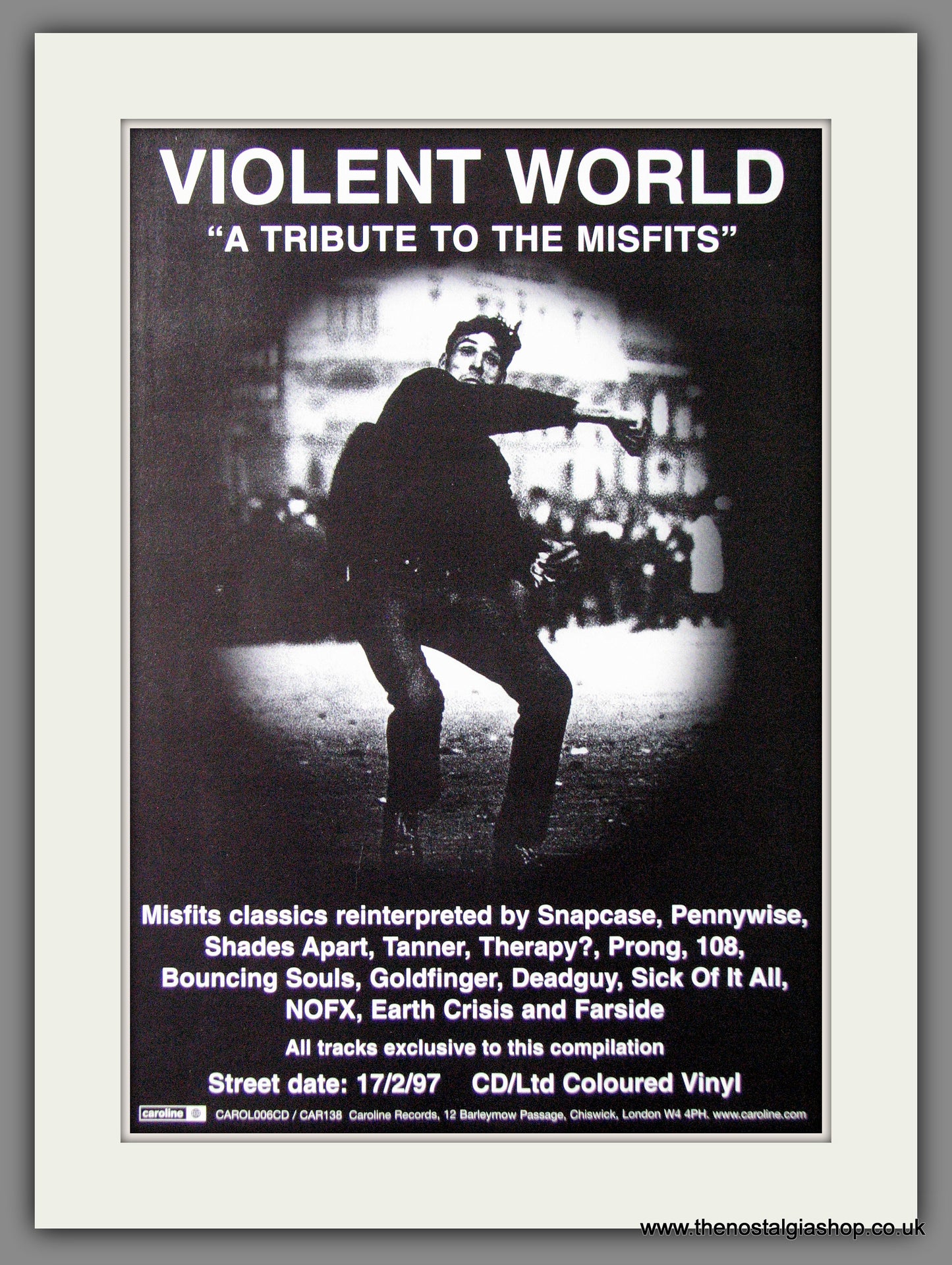 Misfits Tribute, Violent World. 1997 Original Advert (ref AD54107)