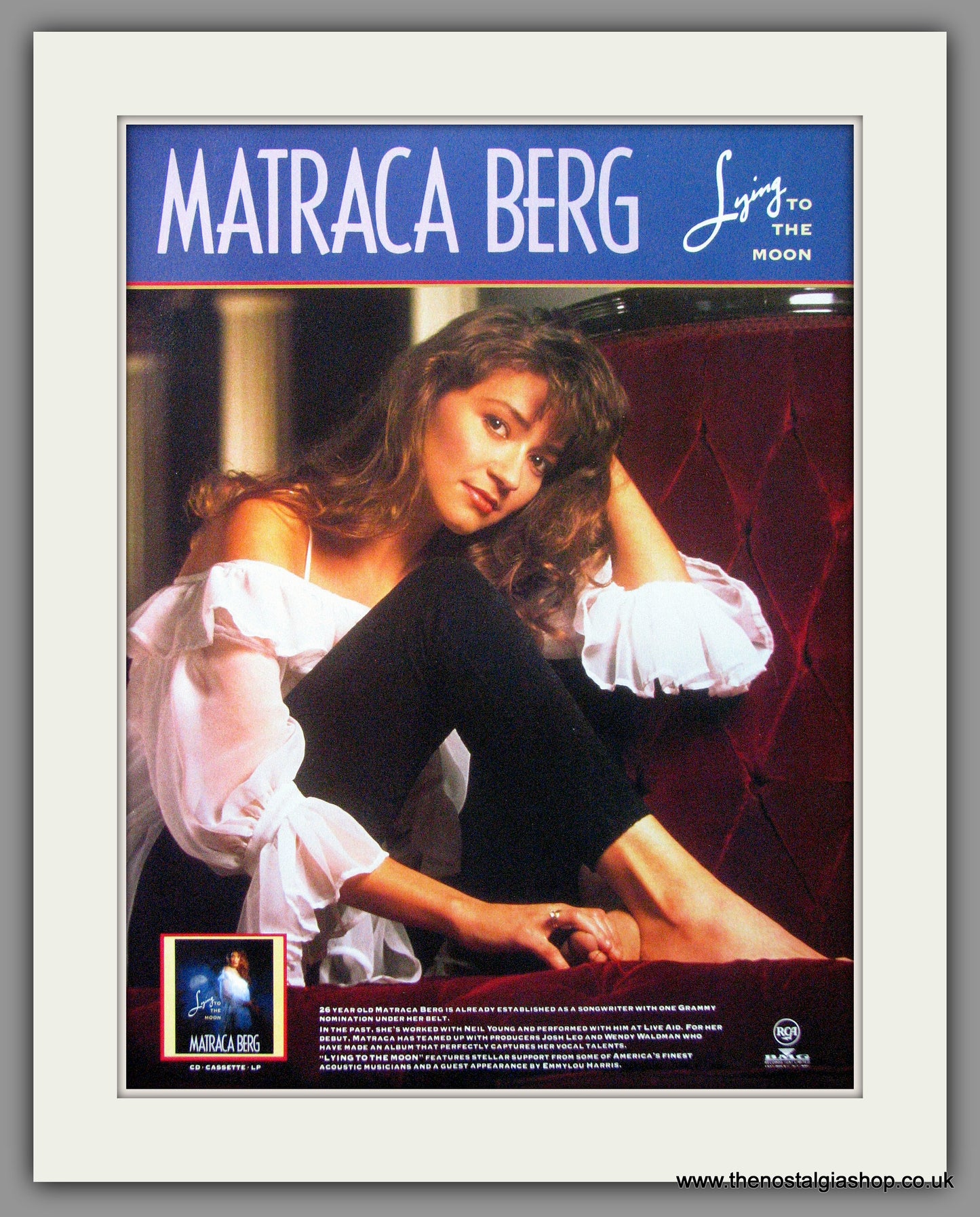 Matraca Berg. Lying To The Moon. 1990 Original Advert (ref AD54108)