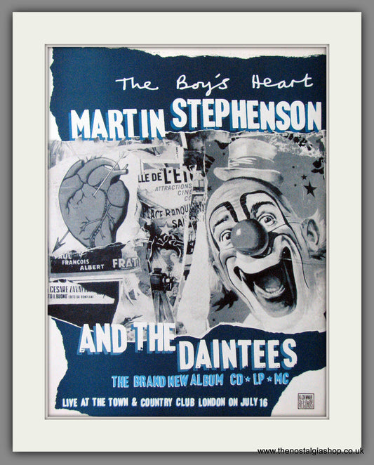 Martin Stephenson. The Boy's Heart. 1992 Original Advert (ref AD54110)