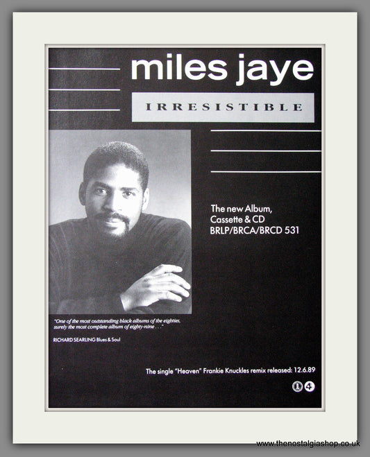 Miles Jaye. Irresistible. 1989 Original Advert (ref AD54121)