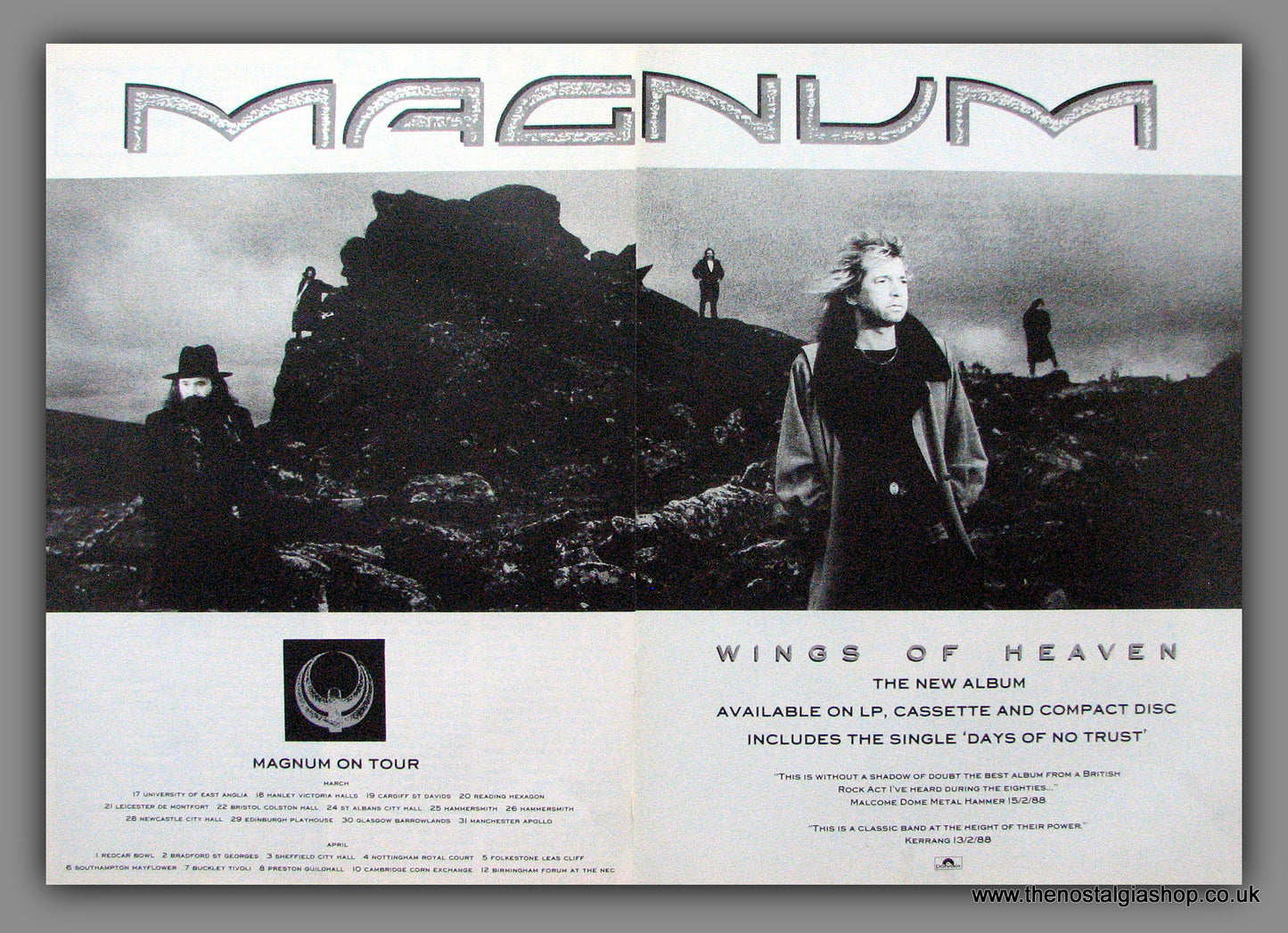 Magnum. Days Of No Trust. 1988 Original Advert (ref AD54128)