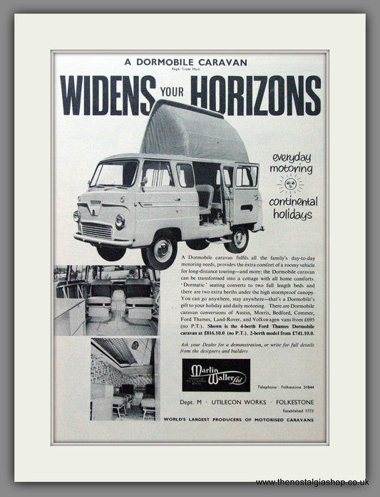 Dormobile Caravan. 1962 Original Advert (ref AD53846)