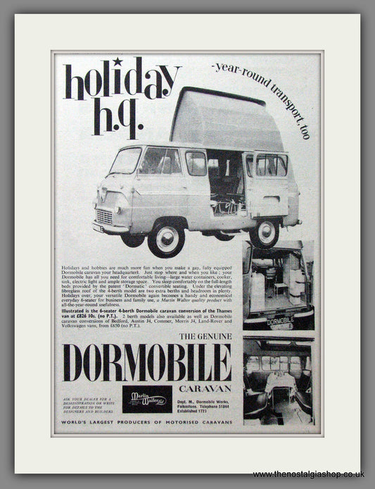 Dormobile Caravan. 1963 Original Advert (ref AD53847)