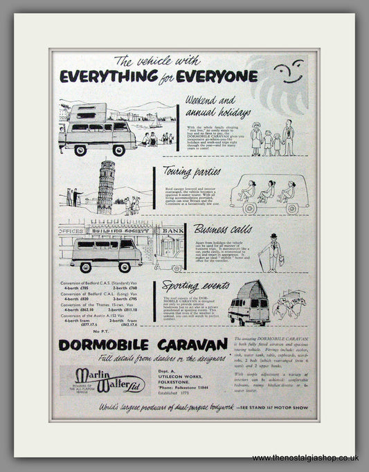 Dormobile Caravan. 1959 Original Advert (ref AD53848)