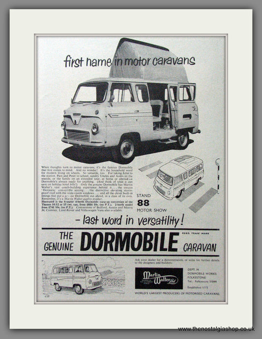 Dormobile Caravan. 1962 Original Advert (ref AD53851)
