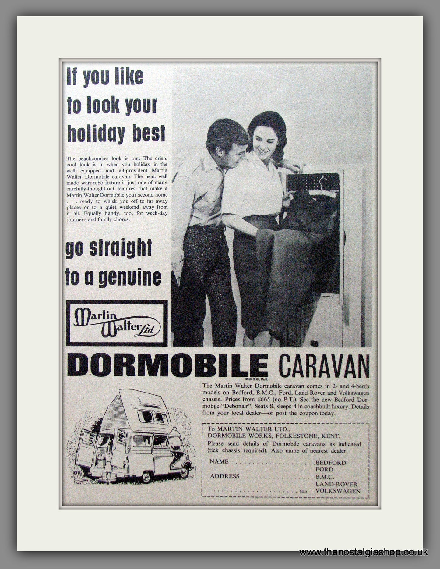 Dormobile Caravan. 1965 Original Advert (ref AD53860)