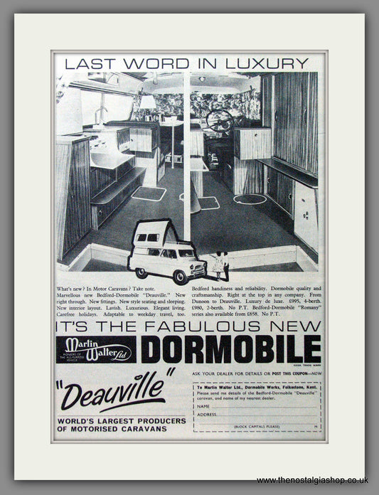 Dormobile Caravan. The Deauville. 1963 Original Advert (ref AD53863)