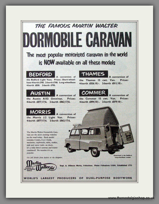Dormobile Caravan. 1960 Original Advert (ref AD53865)