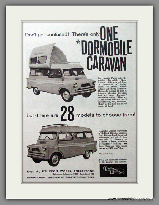 Dormobile Caravan. 1962 Original Advert (ref AD53866)