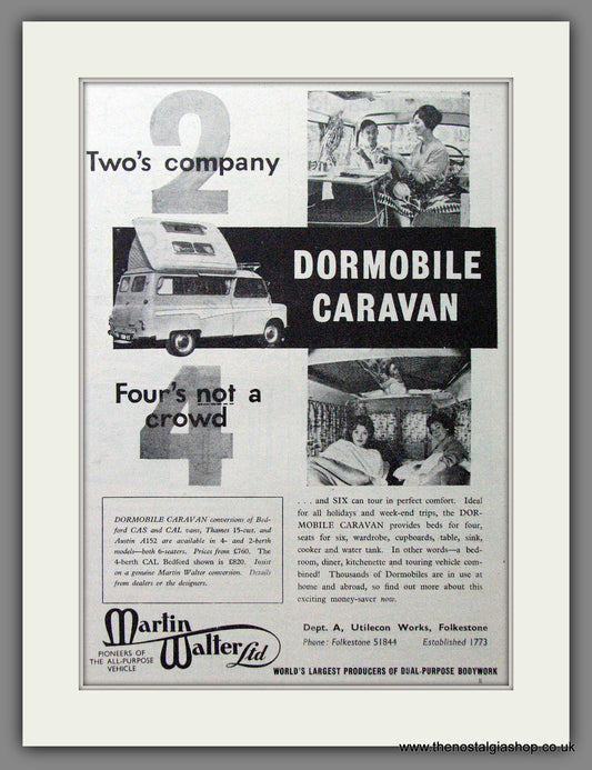 Dormobile Caravan. 1960 Original Advert (ref AD53867)