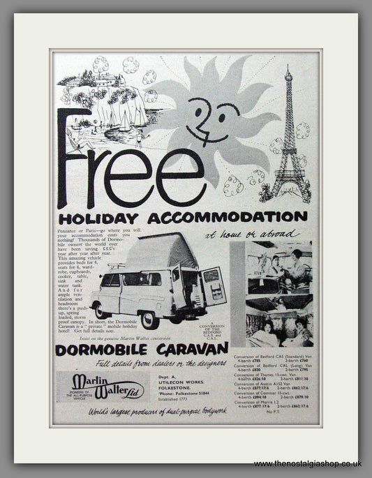 Dormobile Caravan. 1960 Original Advert (ref AD53868)