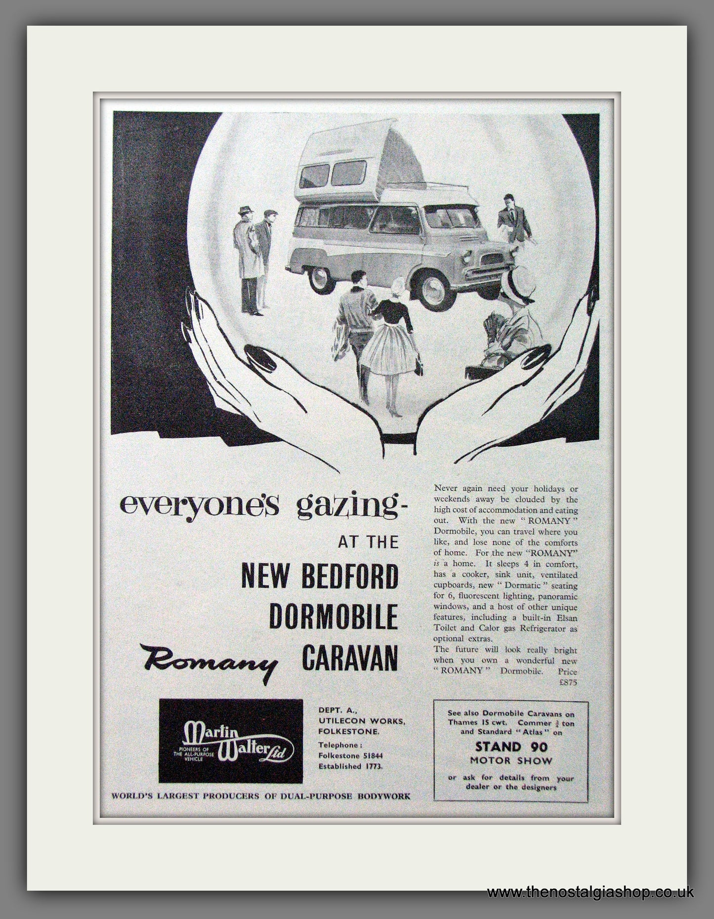 Dormobile Caravan. Bedford Romany. 1960 Original Advert (ref AD53872)