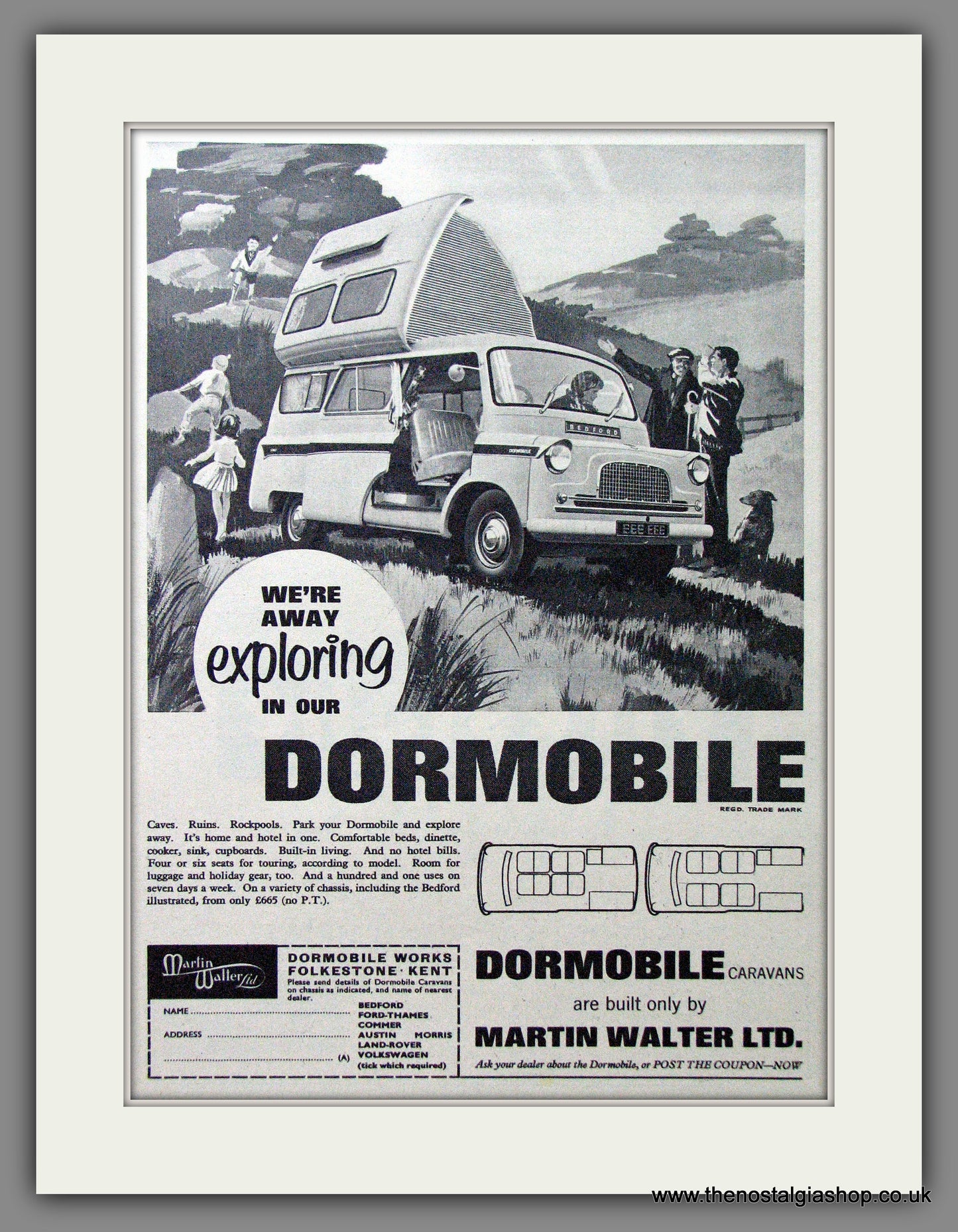 Dormobile Caravan. Bedford. 1964 Original Advert (ref AD53874)