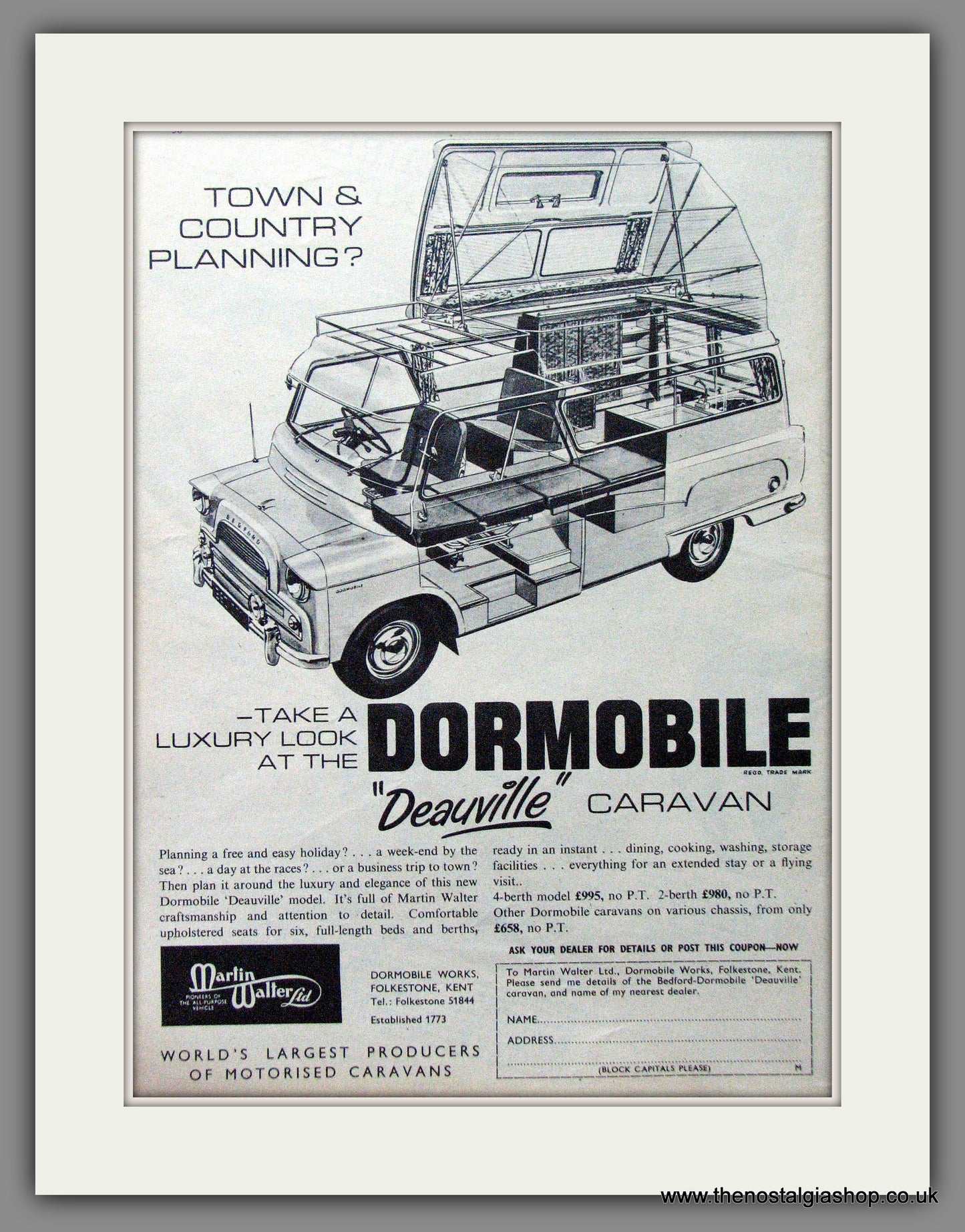 Dormobile Deauville Caravan. 1963 Original Advert (ref AD53875)