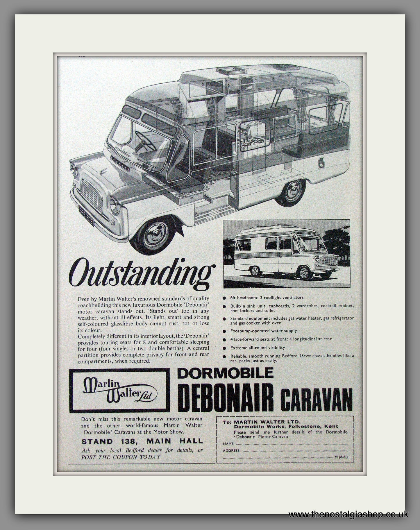 Dormobile Debonair Caravan. 1964 Original Advert (ref AD53876)
