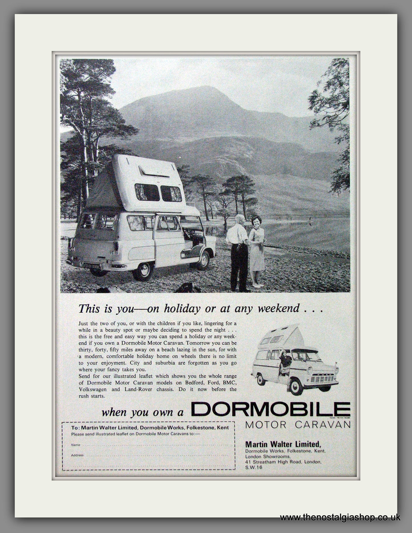 Dormobile Caravan. 1966 Original Advert (ref AD53877)