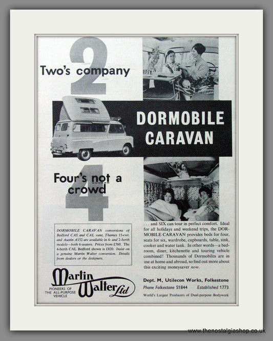 Dormobile Caravan. 1960 Original Advert (ref AD53878)