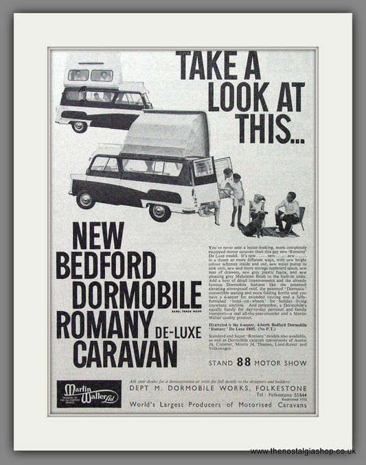 Dormobile Caravan. Bedford Romany De Luxe. 1962 Original Advert (ref AD53881)