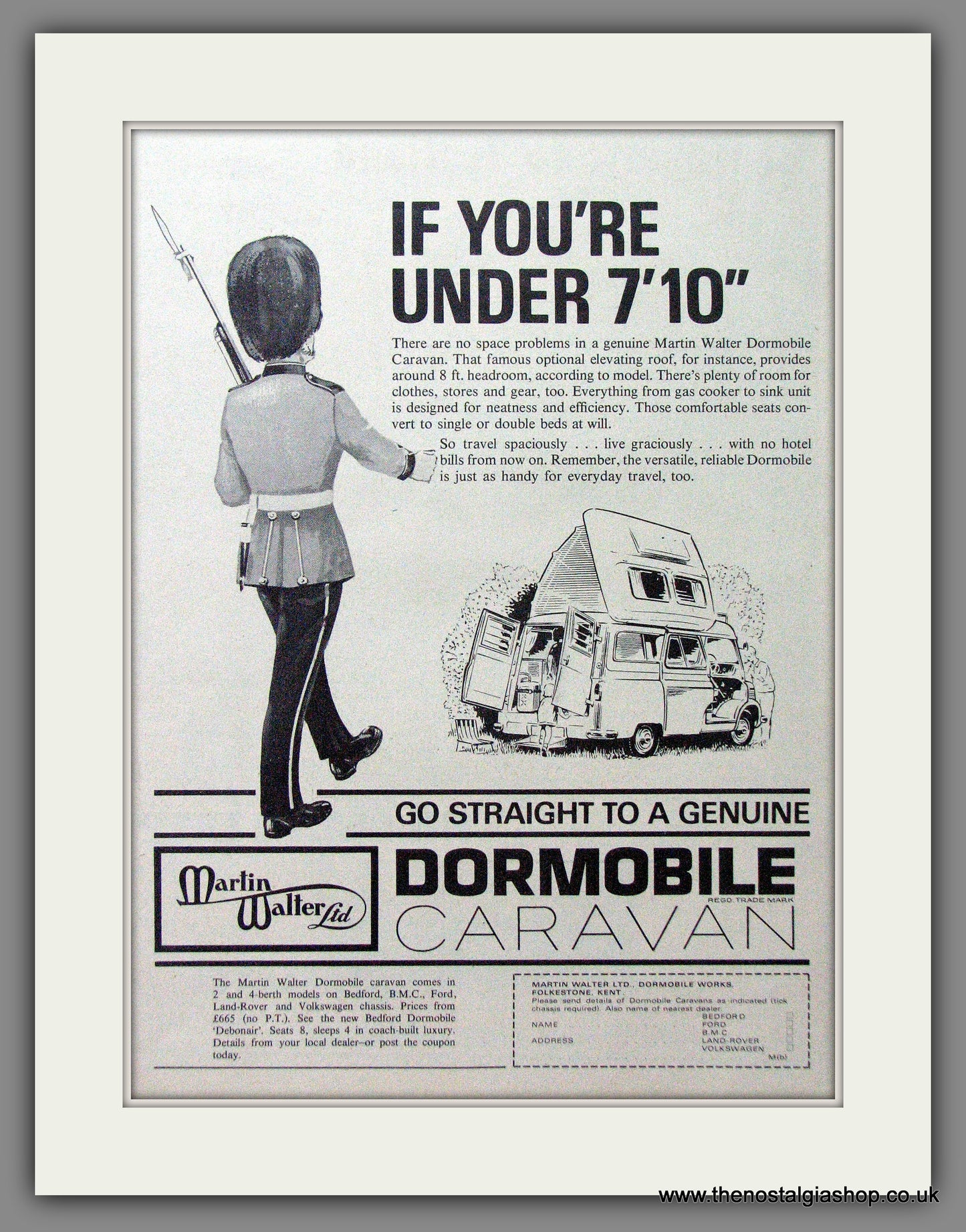 Dormobile Caravan. 1965 Original Advert (ref AD53886)