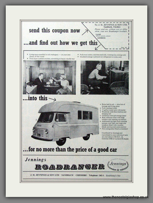 Roadranger by Jennings. Motorised Caravan. 1966 Original Advert (ref AD53887)