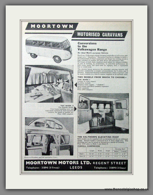 Volkswagen Motorised Caravan. 1960 Original Advert (ref AD53888)