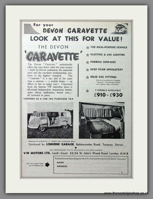 Volkswagen Caravette. 1960 Original Advert (ref AD53890)