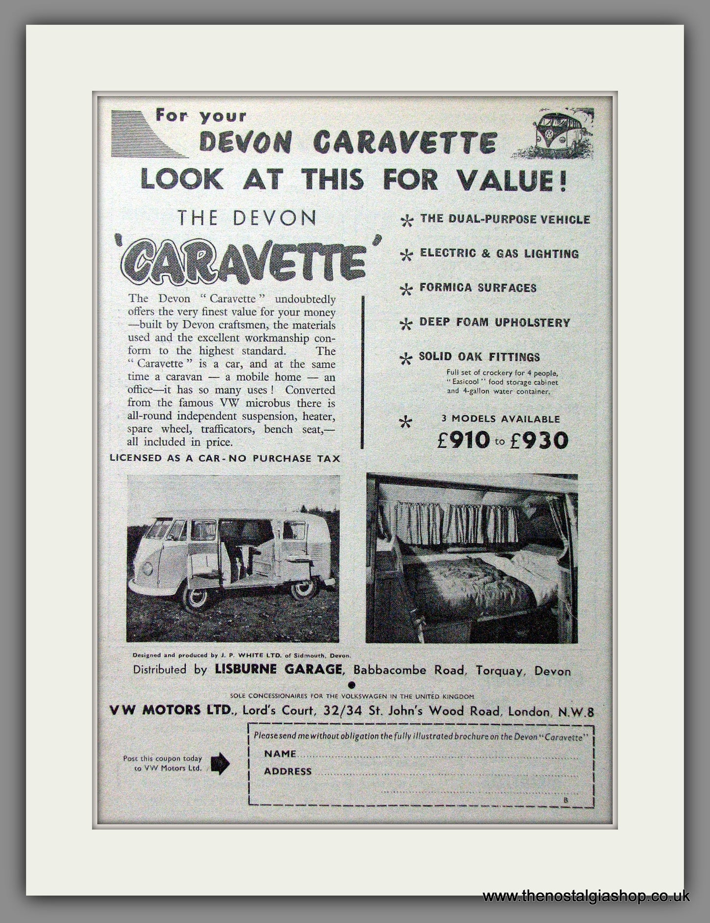 Volkswagen Caravette. 1962 Original Advert (ref AD53891)