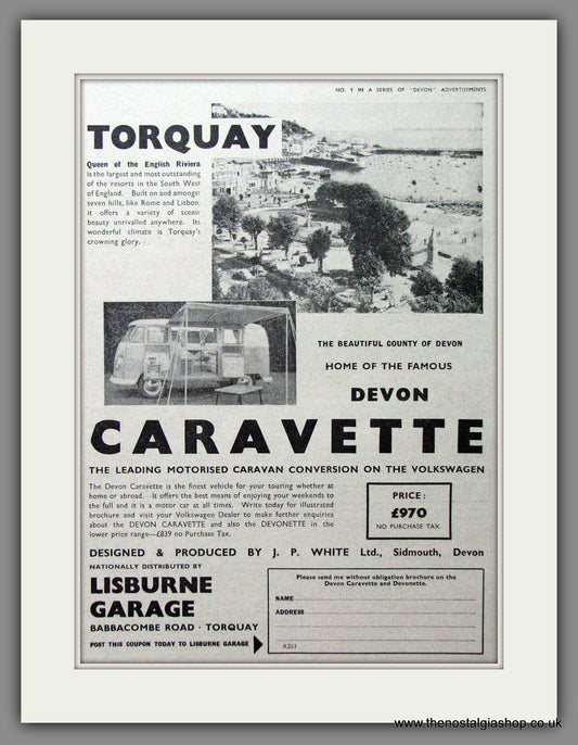Volkswagen Devon Caravette. 1963 Original Advert (ref AD53899)