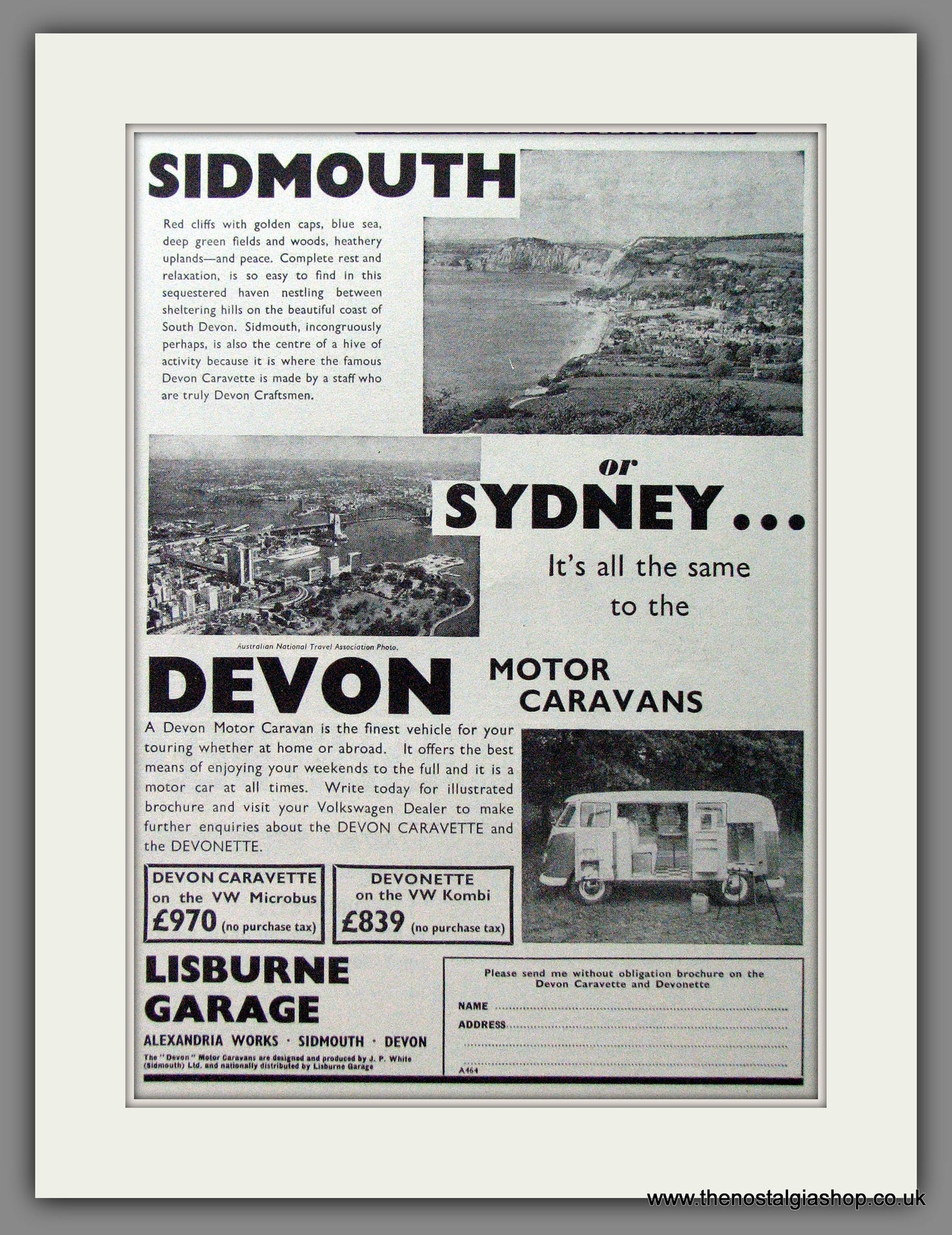 Volkswagen Devon Caravette. 1964 Original Advert (ref AD53903)