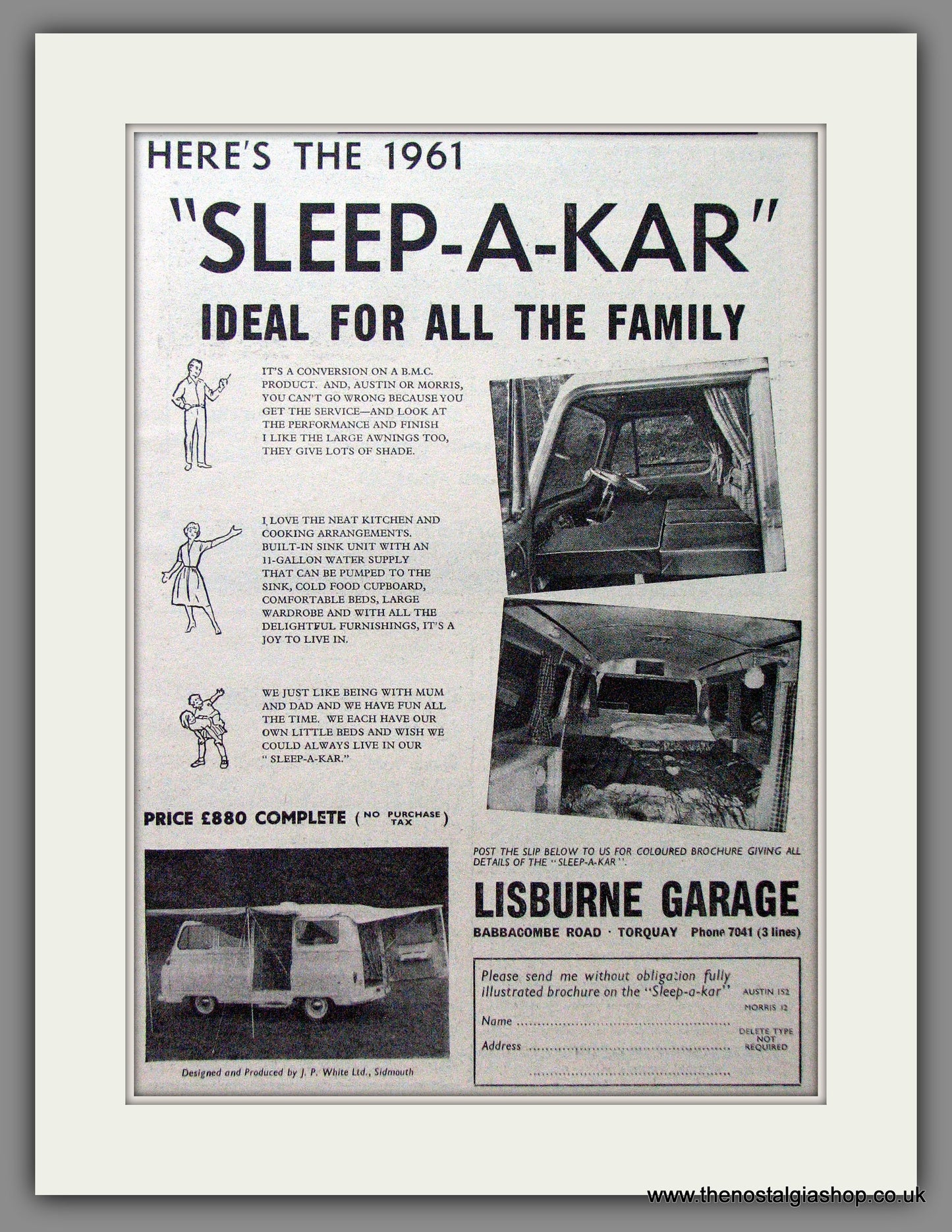 Sleep-A-Kar Motorised Caravan. 1960 Original Advert (ref AD53982)