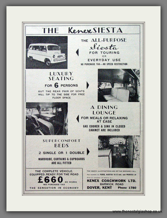 Kenex Siesta Moto-Caravan. 1962 Original Advert (ref AD53987)