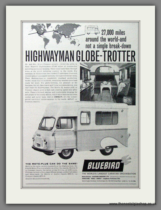 Bluebird Highwayman Motor Caravan. 1963 Original Advert (ref AD53997)