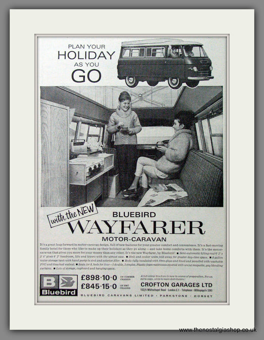 Bluebird Wayfarer Motor Caravan. 1964 Original Advert (ref AD54001)