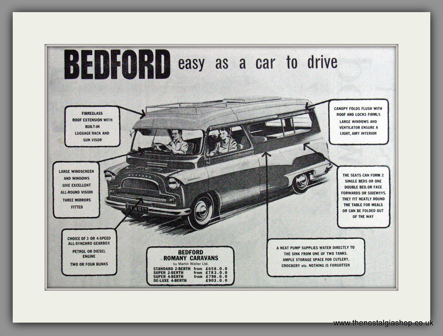 Bedford Motorised Caravan. 1963 Original Advert (ref AD54008)