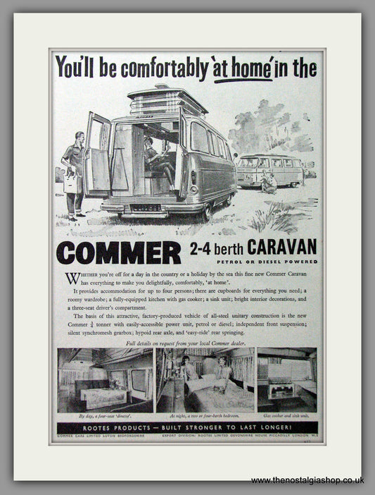 Commer Motorised Caravan. 1960 Original Advert (ref AD54010)