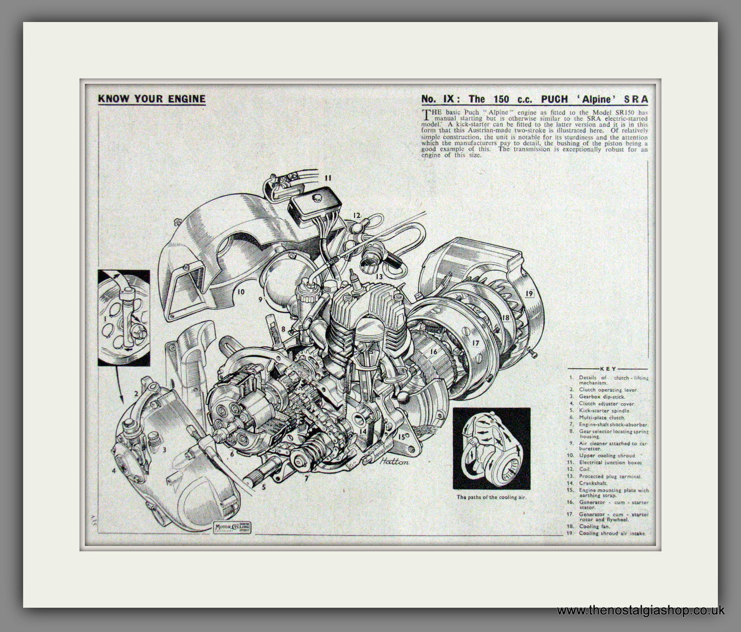 Puch Alpine 150cc Engine Detail. Original Advert 1960 (ref AD54035)