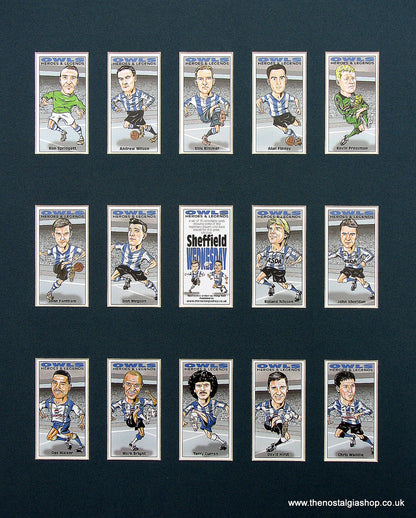 Sheffield Wednesday Heroes and Legends. Mounted Football Card Set.