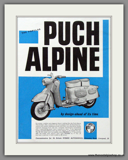 Puch Alpine Scooter. Original Advert 1960 (ref AD54167)
