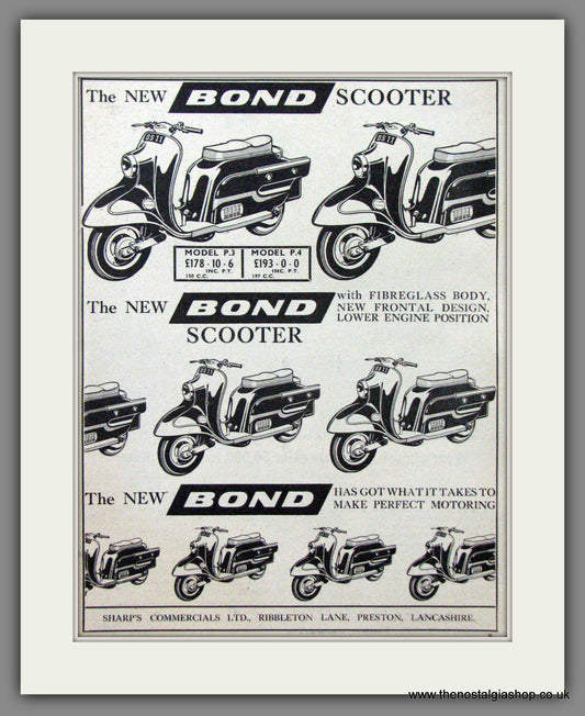 Bond Scooters. Original Advert 1959 (ref AD54171)