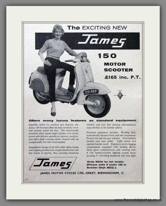James 150 Scooter. Original Advert 1960 (ref AD54177)