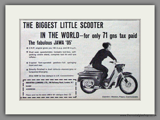 Jawa 05 Scooter. Original Advert 1960's (ref AD54189)