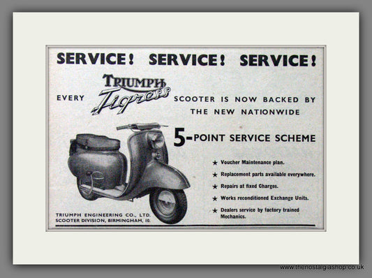 Triumph Tigress Scooter. Original Advert 1960 (ref AD54193)