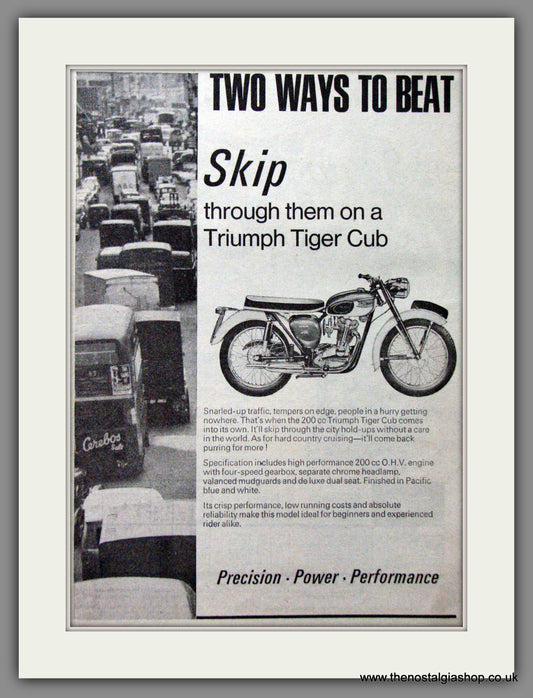 Triumph T 10 Scooter and Triumph Tiger Cub. Original Double Advert 1966 (ref AD54217)