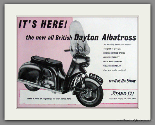 Dayton Albatross British Scooter. Original Advert 1954 (ref AD54227)