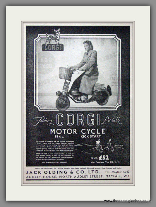 Corgi Lightweight Motorcycle/Scooter. Original Advert 1948 (ref AD54243)