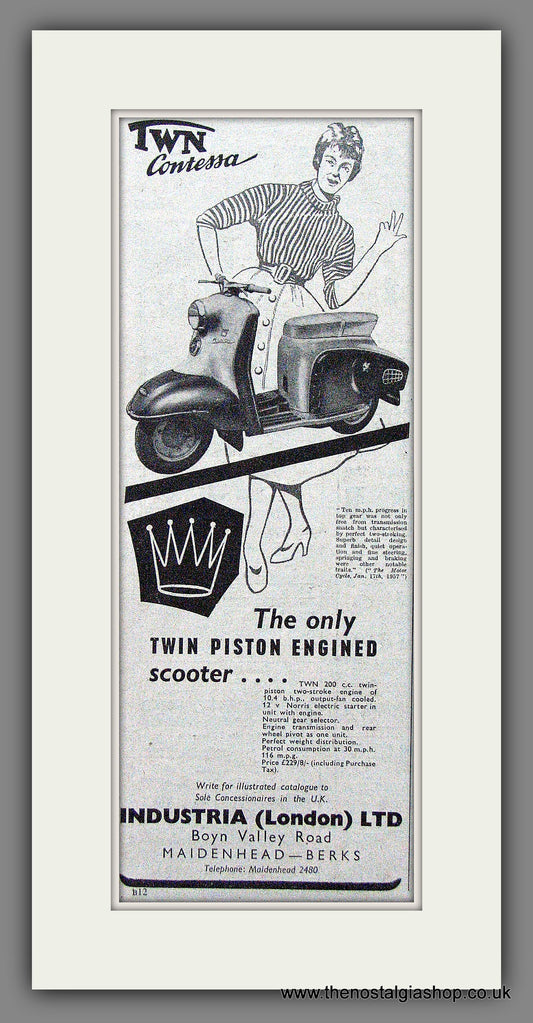 TWN Contessa Scooter. Original Advert 1957 (ref AD54246)